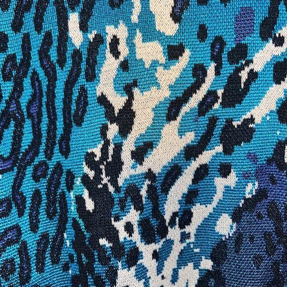 Women's St. John Full Zip Blue/Purple Size P Rayon Wool Jacket Blue Zebra - Picture 9 of 11